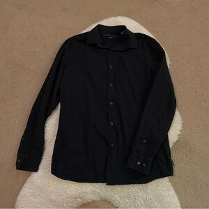 Perry Ellis Black Slim Fit Button Down Long Sleeve Shirt